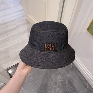 Miu Miu Black Denim Bucket Hat